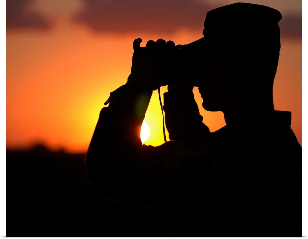 July 30, 2006 - U.S. Army Specialist scans the horizon at the U.S.- Mexican border in San Luis, Arizona.