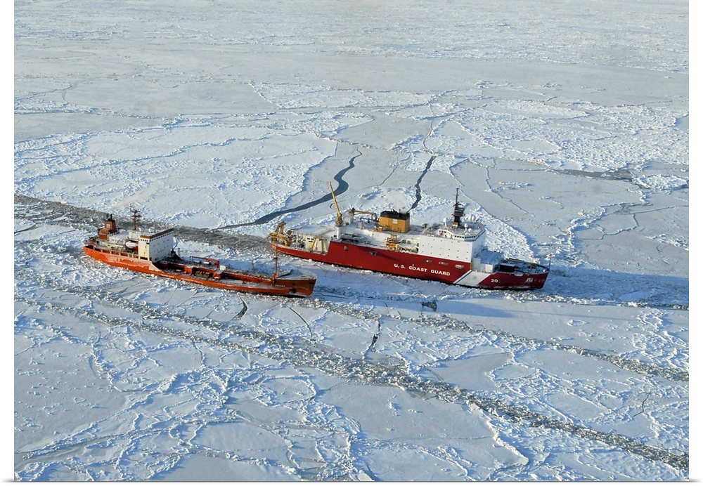 January 6, 2012 - The USCGC Healy (WAGB-20) breaks ice around the Russian-flagged tanker Renda 250 miles south of Nome, Al...
