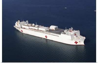 USNS Comfort Anchored Off The Coast Of Haiti In Support Of Operation Unified Response