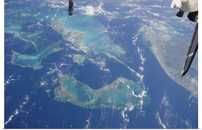 View from space featuring the Bahama Islands and part of peninsular Florida