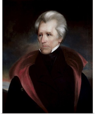 Vintage American History Painting Of President Andrew Jackson