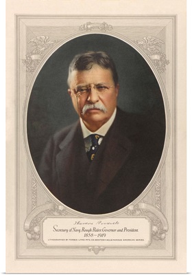Vintage American History print of President Theodore Roosevelt