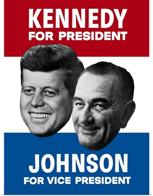 Vintage election poster showing the 1960 Democratic nominees
