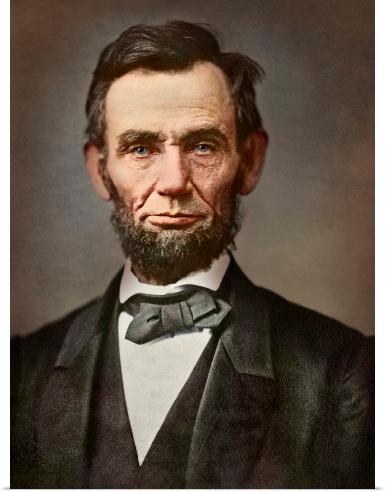Vintage portrait of President Abraham Lincoln. This image has been digitally colorized.