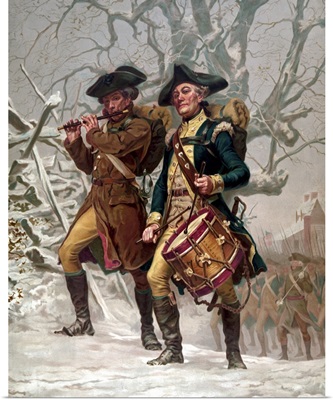 Vintage Revolutionary War Print of American minutemen