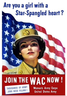 Vintage World War II poster of a member of The Women's Army Corps