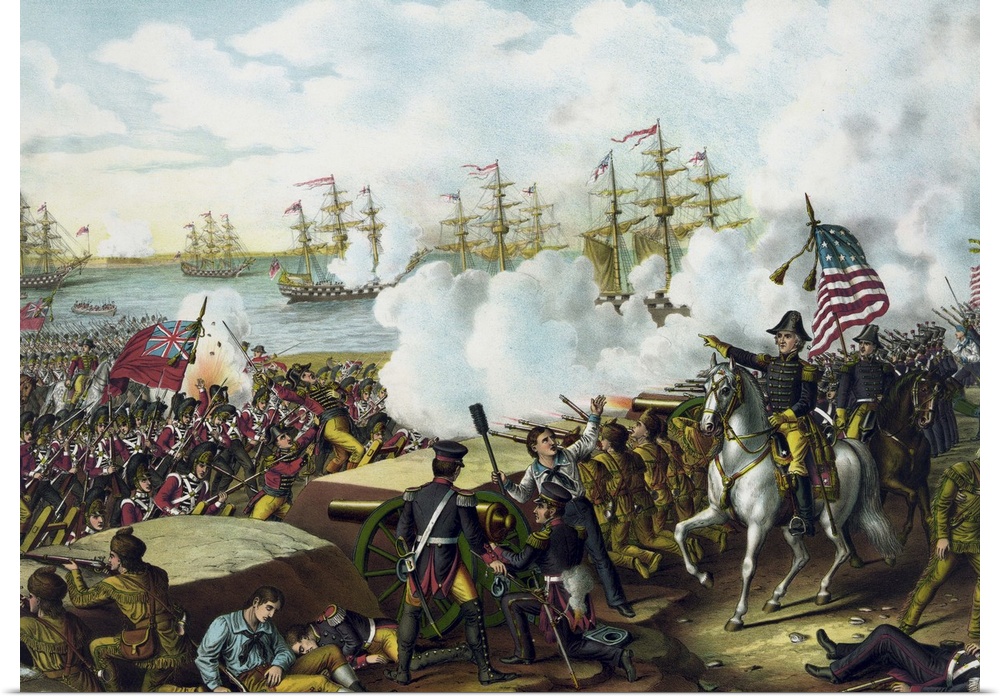 War of 1812 print at the Battle of New Orleans.