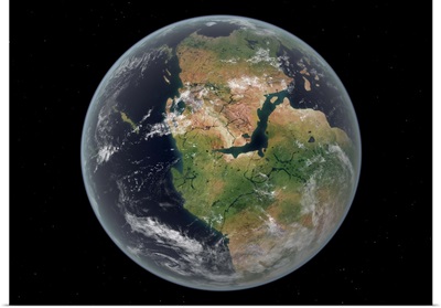 Western hemisphere of the Earth during the Early Jurassic period