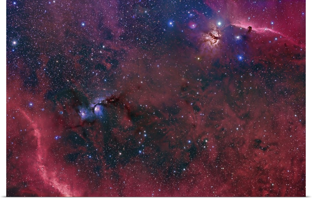 This widefield view in the Orion constellation contains the Horsehead Nebula, Flame Nebula, M78, and Barnard's Loop.