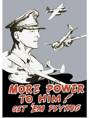 World War II poster of General Douglas MacArthur and bomber planes