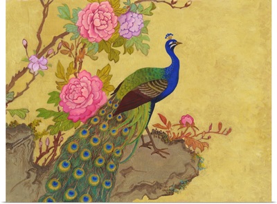 Peacock and Peonies