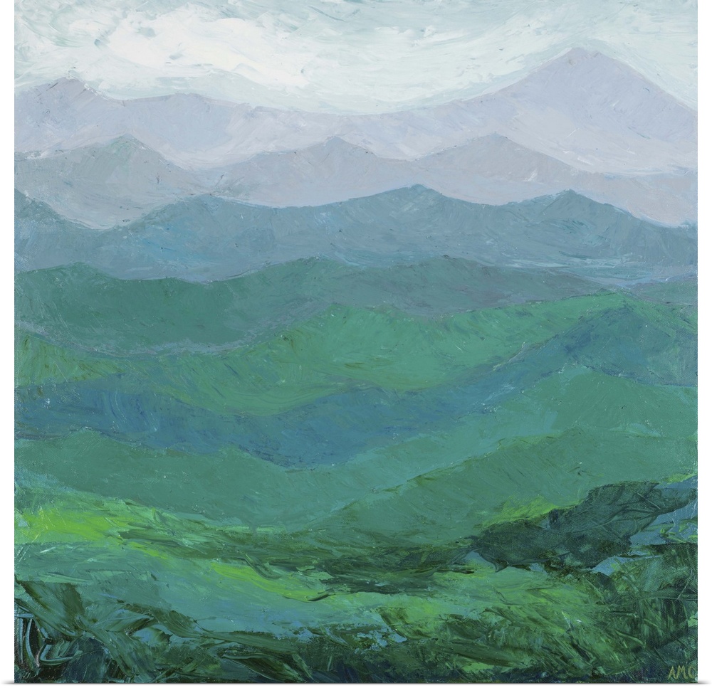 Landscape painting of the Great Smokies in North Carolina and Tennessee.