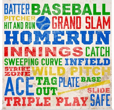 Colorful Baseball Typography