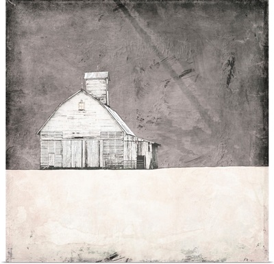 Farmhouse Under Grey Skies