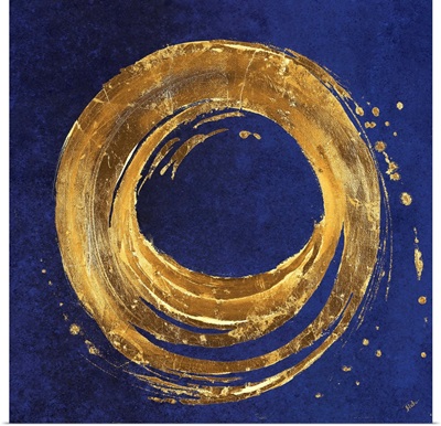 Gold Circle on Blue