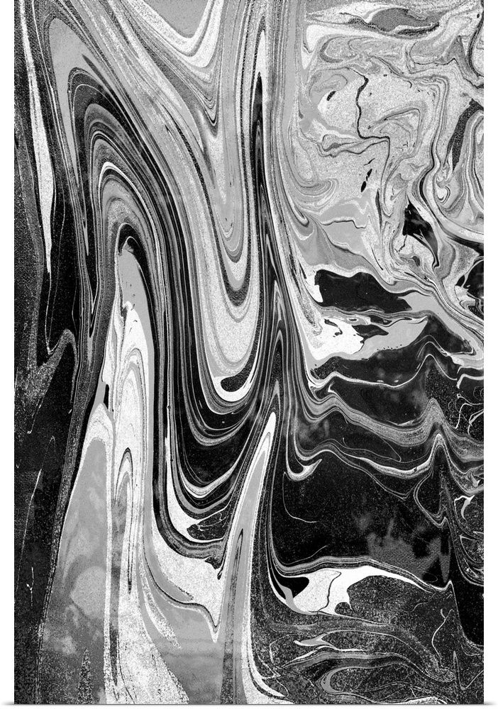Black and white marbled artwork.