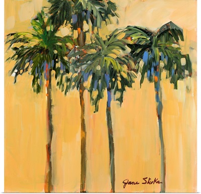 Tropical Palms On Yellow