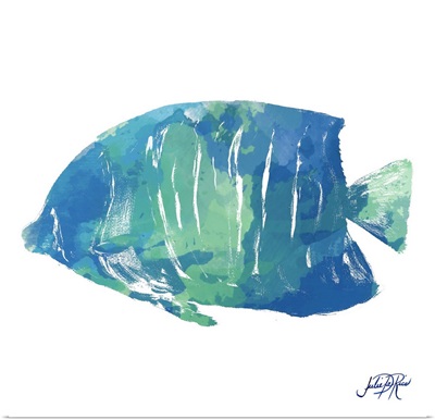 Watercolor Fish in Teal IV