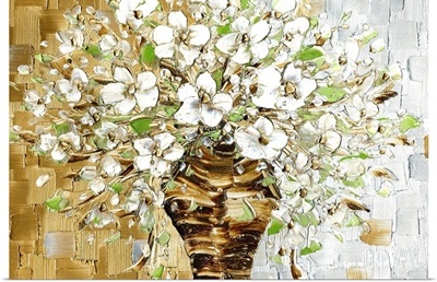 White Blossoms Contemporary Bouquet Art