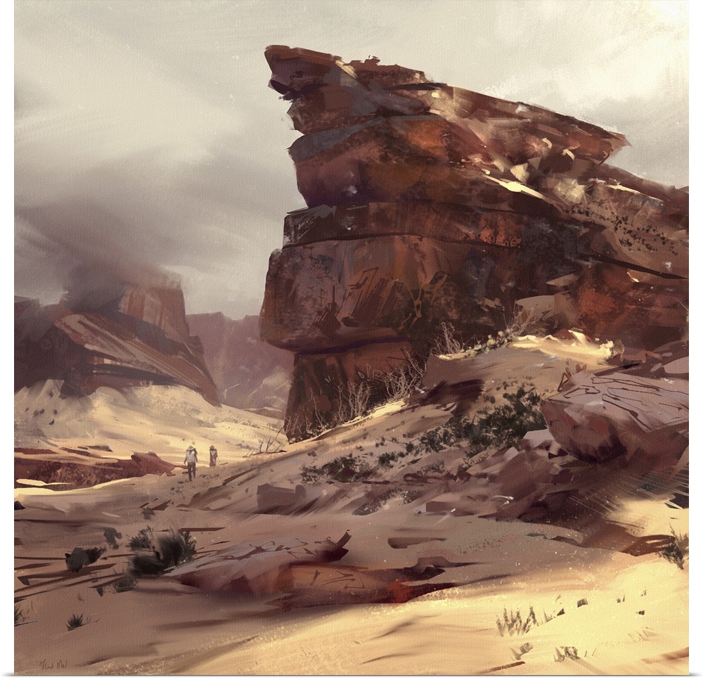Painting of a desert evening.