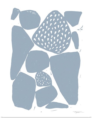 Organic Shapes With Patterns In Subdued Blue