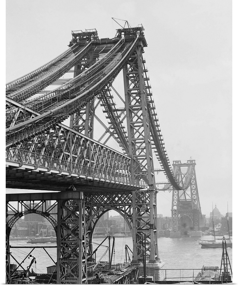 A view of the bridge from Brooklyn, New York. Photograph, c1903.