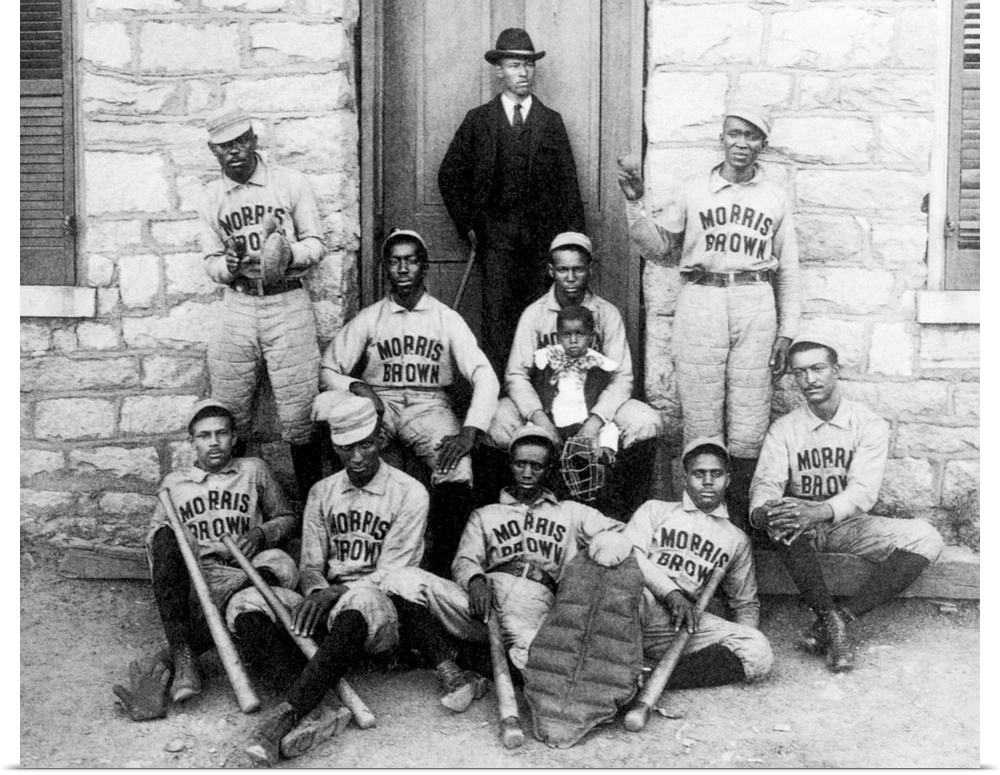 A late 19th century photograph of baseball players from Morris Brown College, Georgia, exhibited by W.E.B. du Bois in the ...