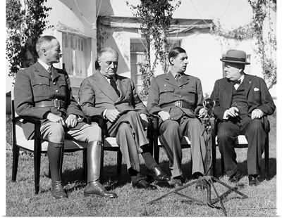Allied leaders at the Casablanca Conference held at the Hotel Anfa, 1943