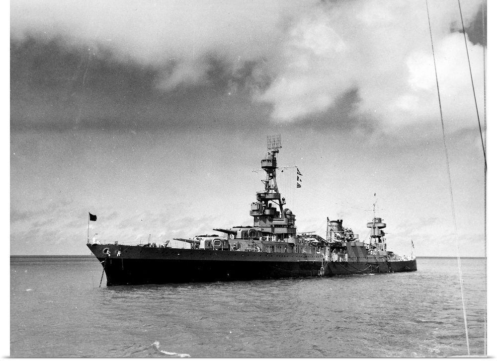 USS Augusta, flagship of the Atlantic fleet, in Bermuda waters, September 1941.