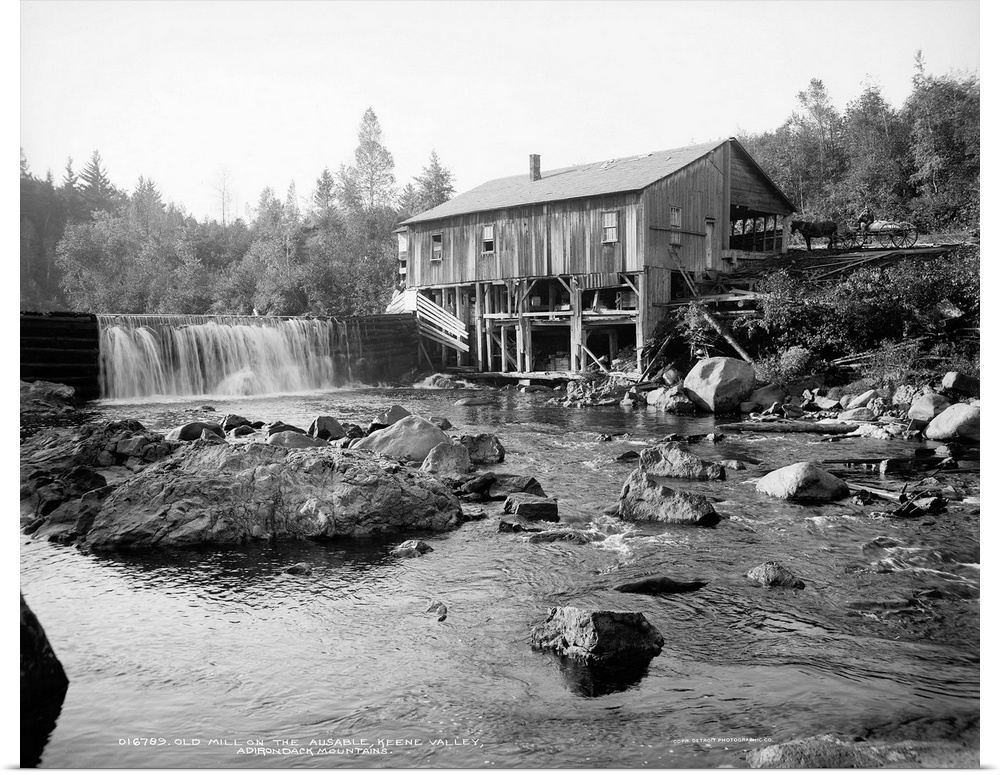 Adirondacks, C1903. An Old Mill On the Ausable River Near Keene Valley In the Adirondack Mountains, New York. Photograph, ...