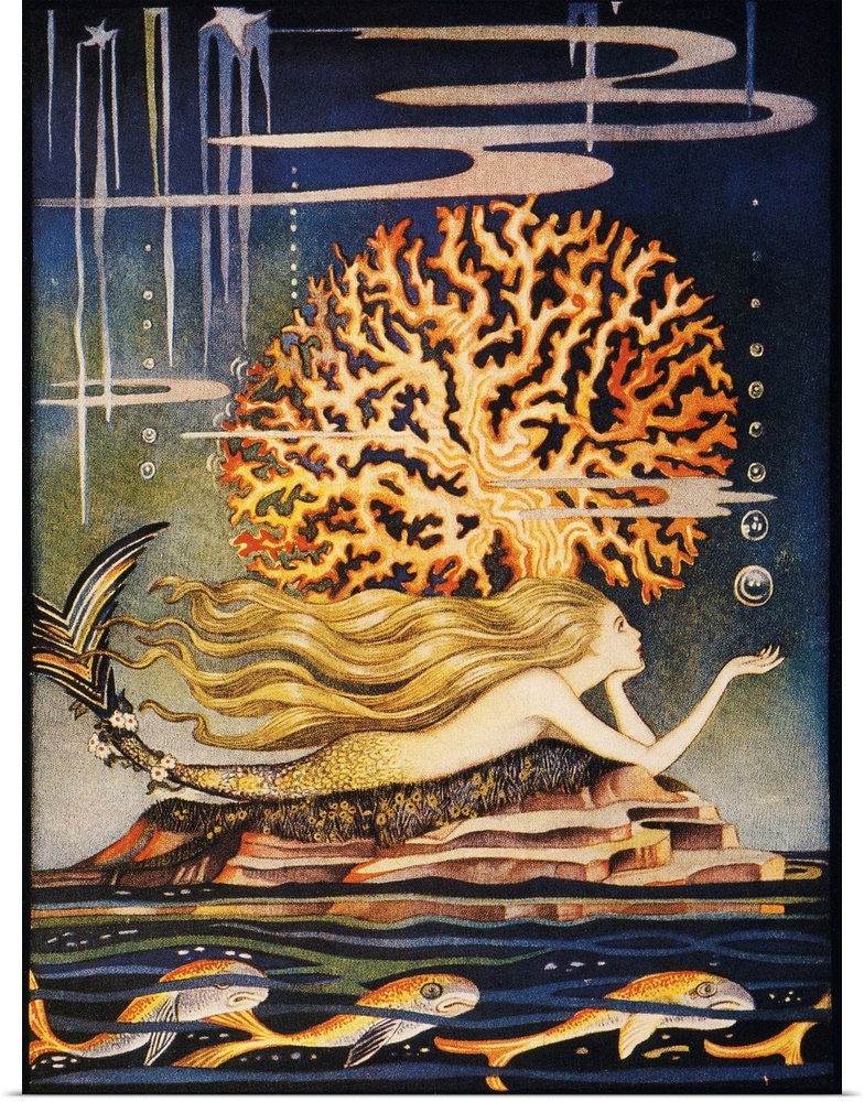 'The Little Mermaid.' Drawing, 1932, by Jeannie Harbour for the fairy tale by Hans Christian Andersen.