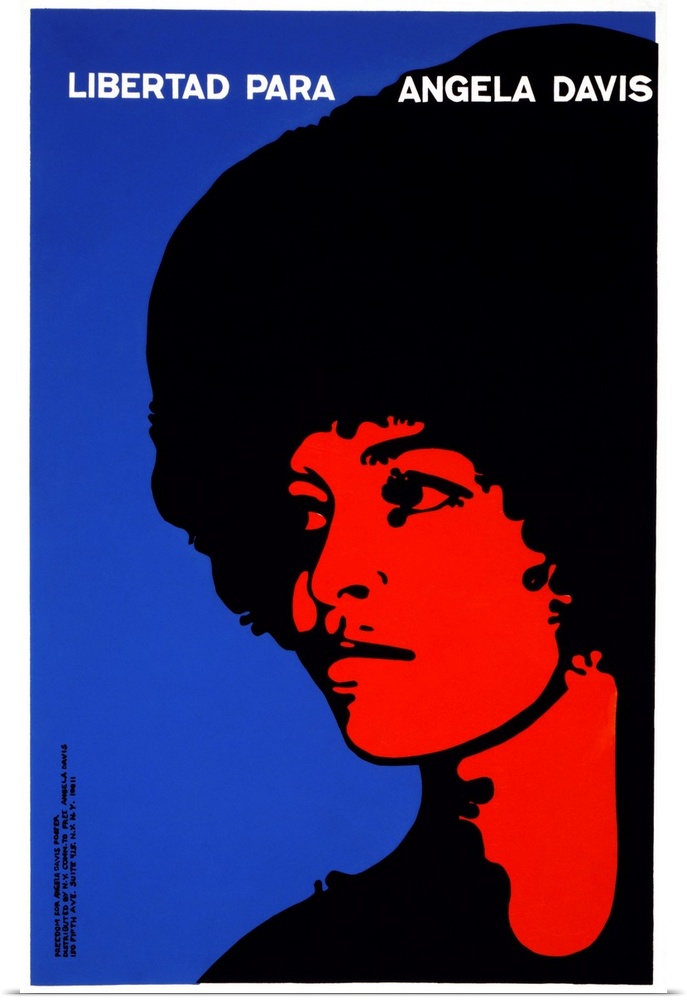 ANGELA DAVIS (1944- ). American poltical activist. 'Libertad para Angela Davis.' Poster issued by the New York Committee t...