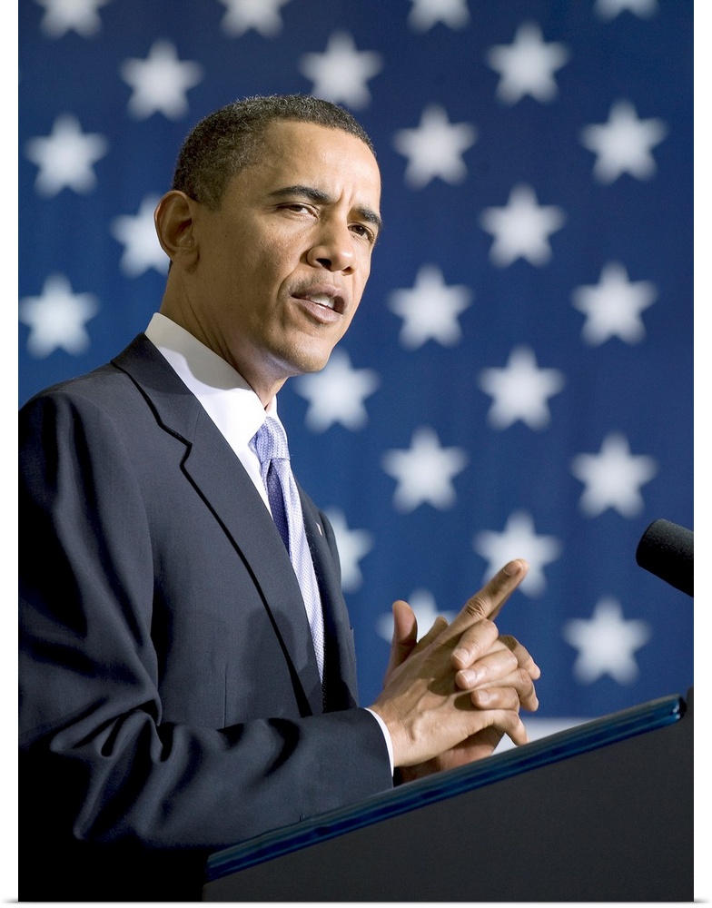 BARACK OBAMA (1961- ). 44th President of the United States. President Barack Obama delivering a speech at the Operations a...