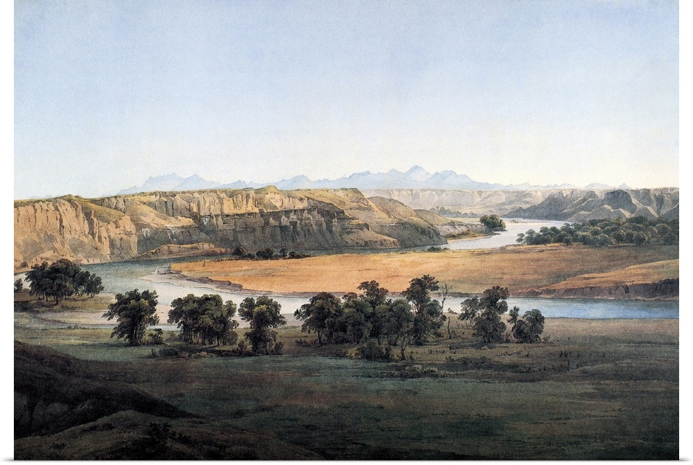 Bear Paw Mountains, 1830S. 'View Of the Bear Paw Mountains From Fort Mckenzie.' Watercolor By Karl Bodmer, 1830s.