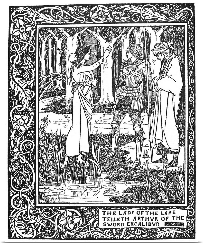 Drawing by Aubrey Vincent Beardsley for an 1894 edition of Sir Thomas Malory's 'Le Morte D'Arthur.'