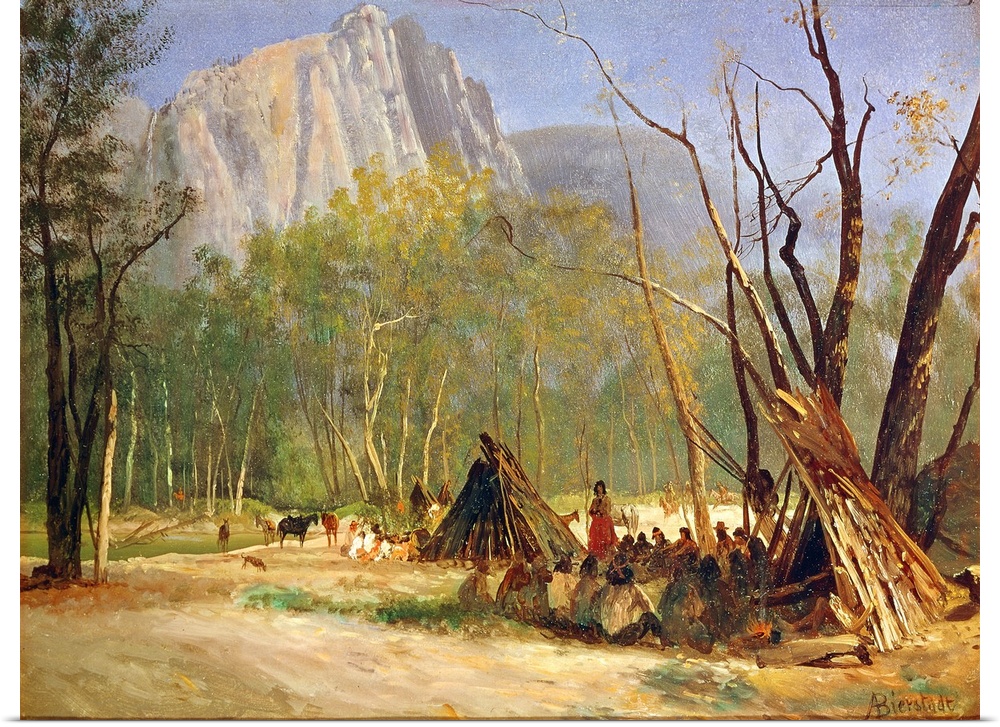 Bierstadt, Council, C1872. Indians In Council, California. Oil On Canvas, C1872, By Albert Bierstadt.