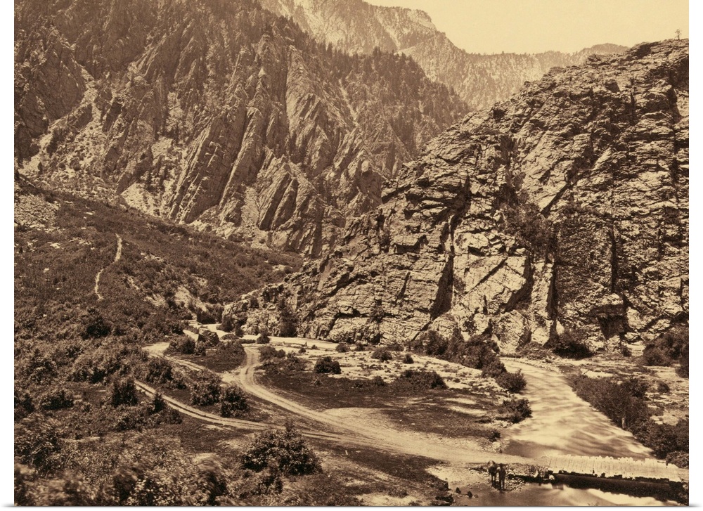 Utah, Canyon, 1869. Big Cottonwood Canyon, Utah. Photograph By Timothy O'Sullivan, 1869.