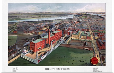 Bird's Eye View Of Boston, Massachusetts, 1902