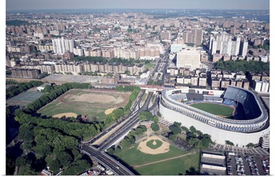 Bird's-eye view of Yankee Stadium in the Bronx, New York City, 1990