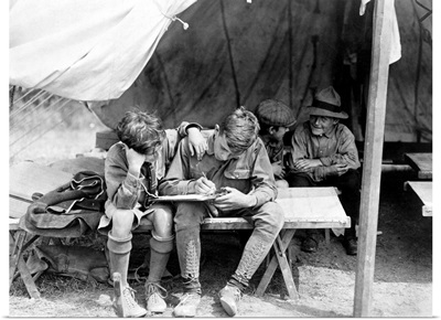 Boy Scouts Writing Home