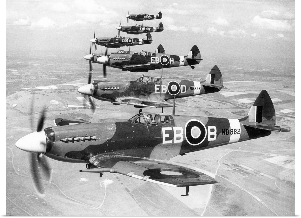 A formation of Spitfires (Mark XII), c1944.