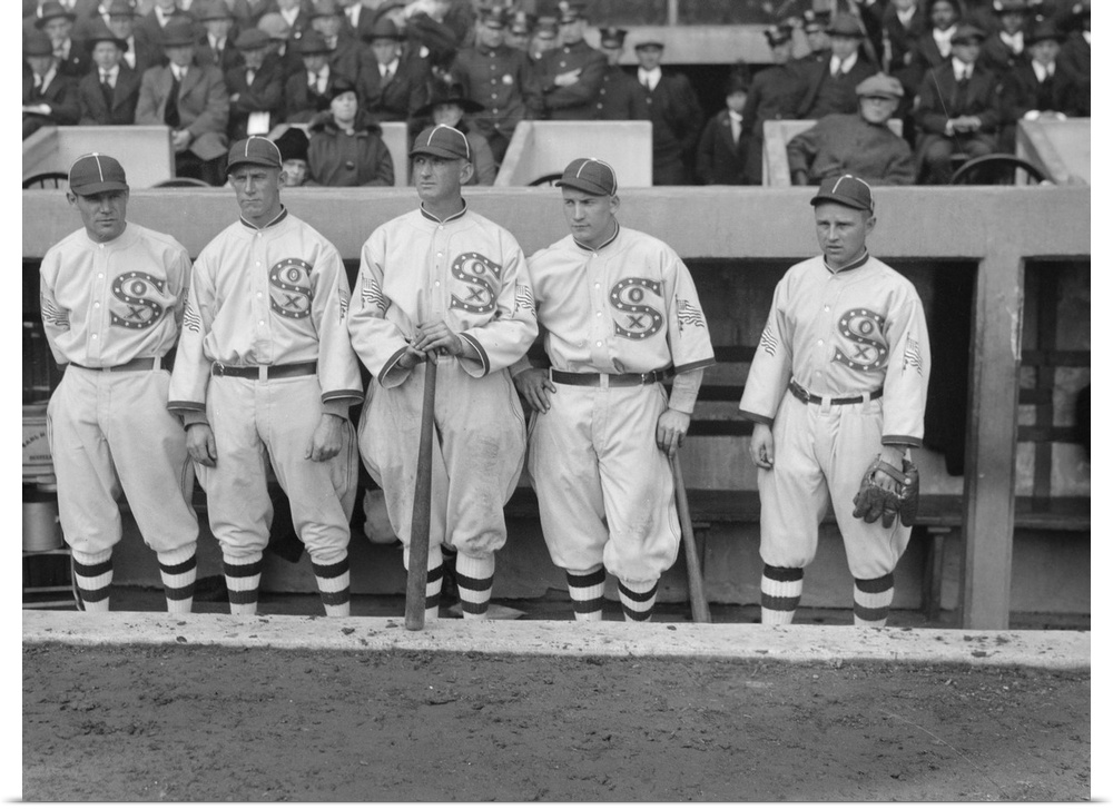 Chicago White Sox players Eddie Murphy, John 'Shano' Collins, Shoeless Joe Jackson, Happy Felsch, and Nemo Leibold at 1917...
