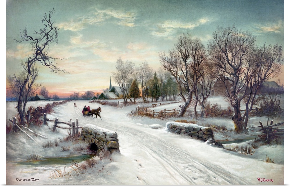 Christmas Morn, C1885. Lithograph After A Painting By W.C. Bauer, C1885.