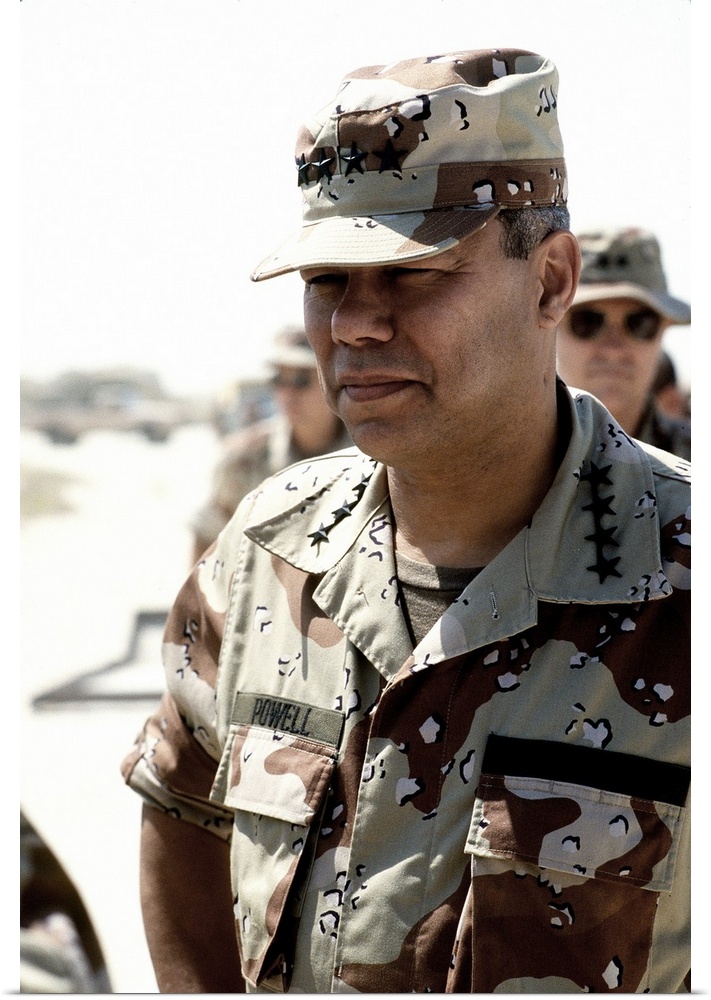 COLIN POWELL (1937- ). American Army General and Secretary of State, 2001-2005. Gen. Powell tours the 726th Tactical Contr...