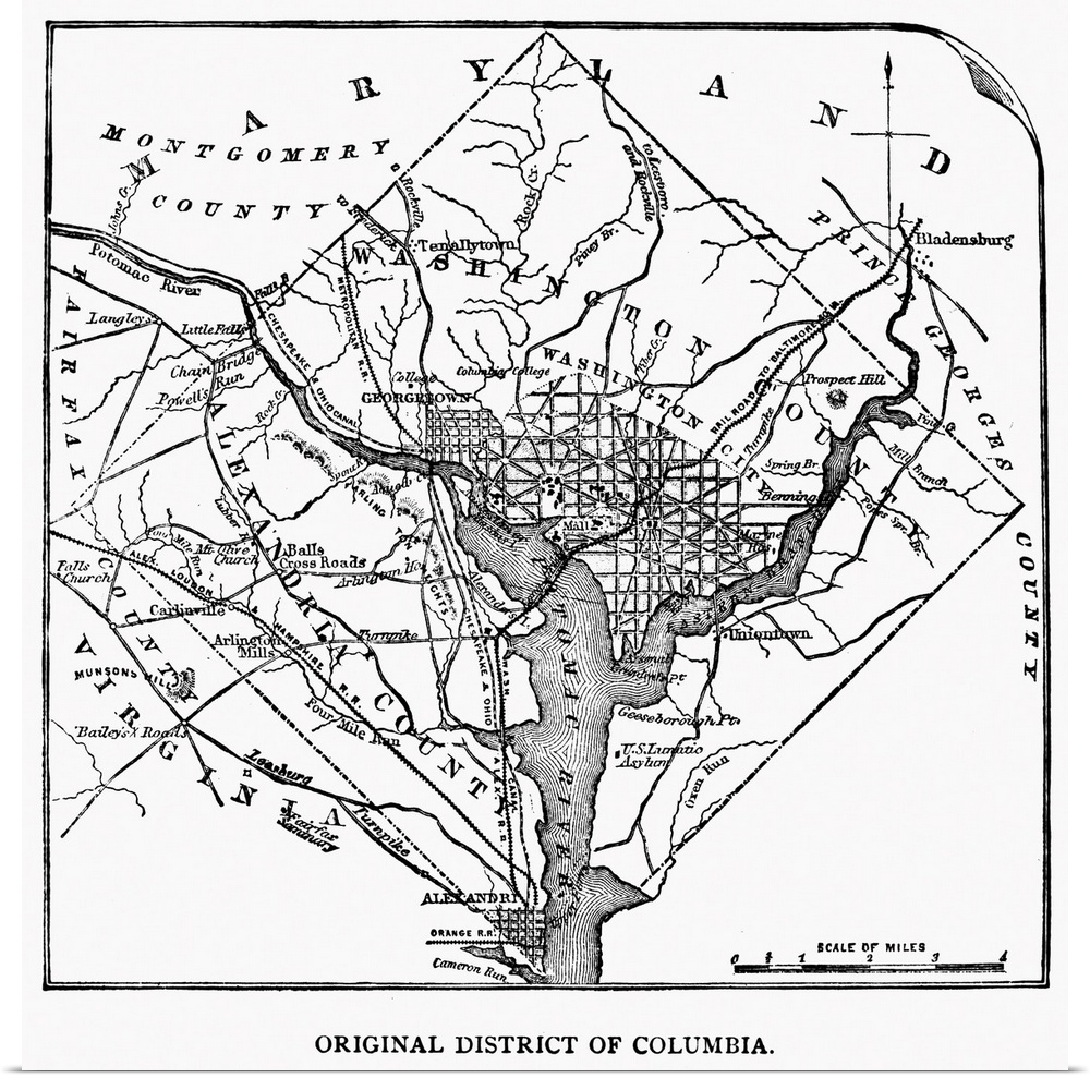 District Of Columbia, 1801. Plan Of the District Of Columbia, Including the Cities Of Washington, Georgetown And Alexandri...