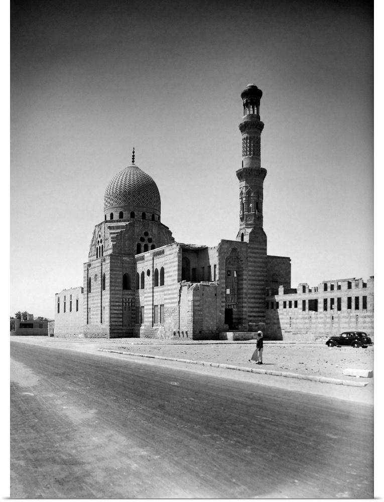 A view of the Tomb-mosque of Sultan el-Ashraf, Cairo, Egypt. Stereograph, c1935.