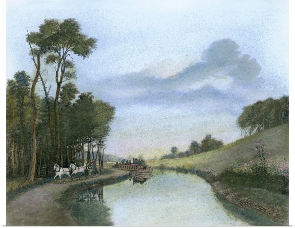 Erie Canal, 1837. 'Late Afternoon Calm On the Erie Canal.' After A Painting, 1837, By George Harvey.