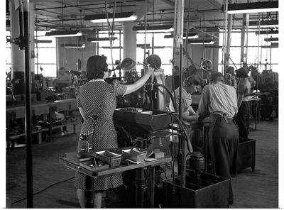 Estelle Wilson in a Gillette factory converted to war production work, Boston, 1942
