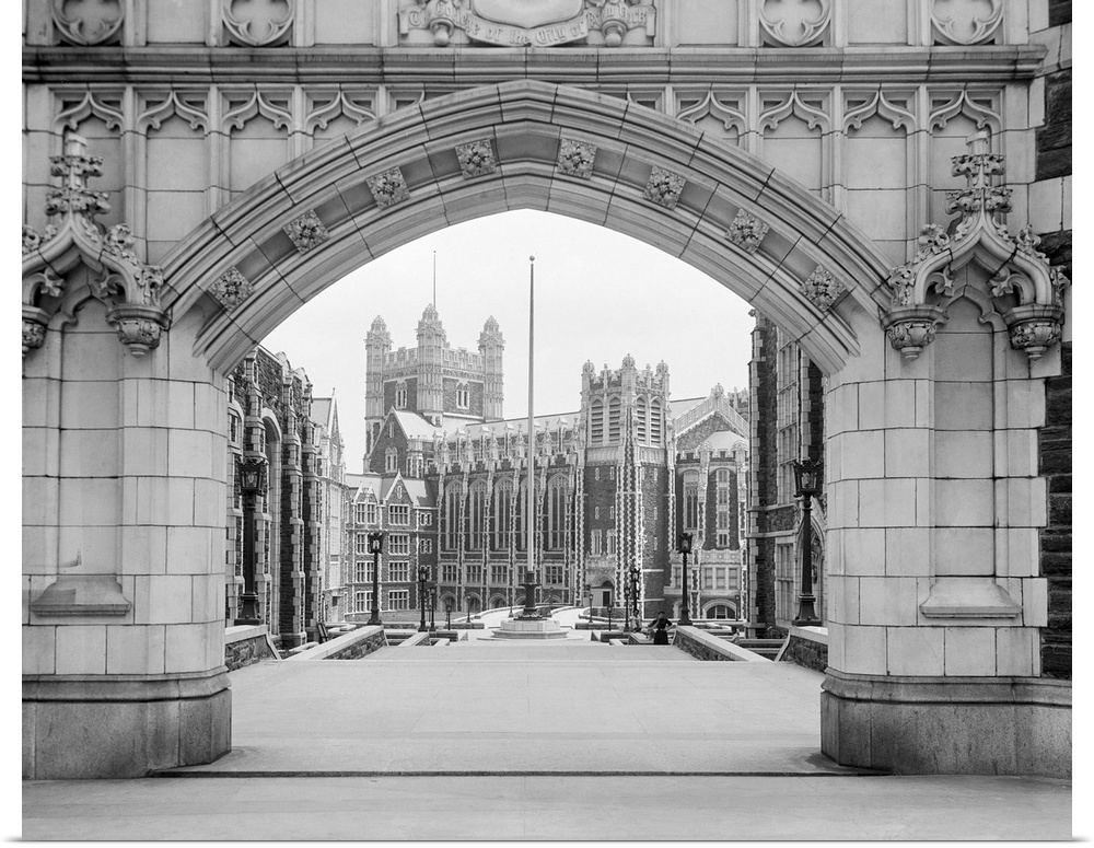Gate at the entrance of The College of the City of New York. Photograph, c1905.