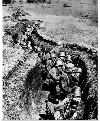 German troops in a trench during World War I, 1917